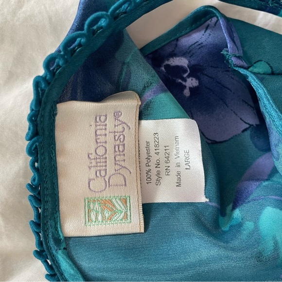 Vintage blue and purple floral slip dress | L - Picture 7 of 9